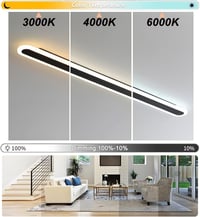 ZTWLEED LED fali lámpa 44W távirányítóval, dimmelhető 10-100%, 120cm fekete 2