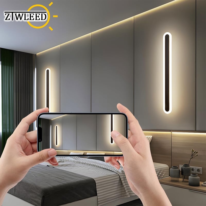 ZTWLEED LED fali lámpa 44W távirányítóval, dimmelhető 10-100%, 120cm fekete