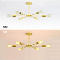 ZTWLEED Vintage Mennyezeti Lámpa 6 Izzós E27 Arany Ipari Retro Stílusú 82cm 5