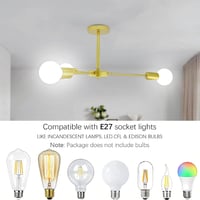 ZTWLEED Vintage Mennyezeti Lámpa 6 Izzós E27 Arany Ipari Retro Stílusú 82cm 2