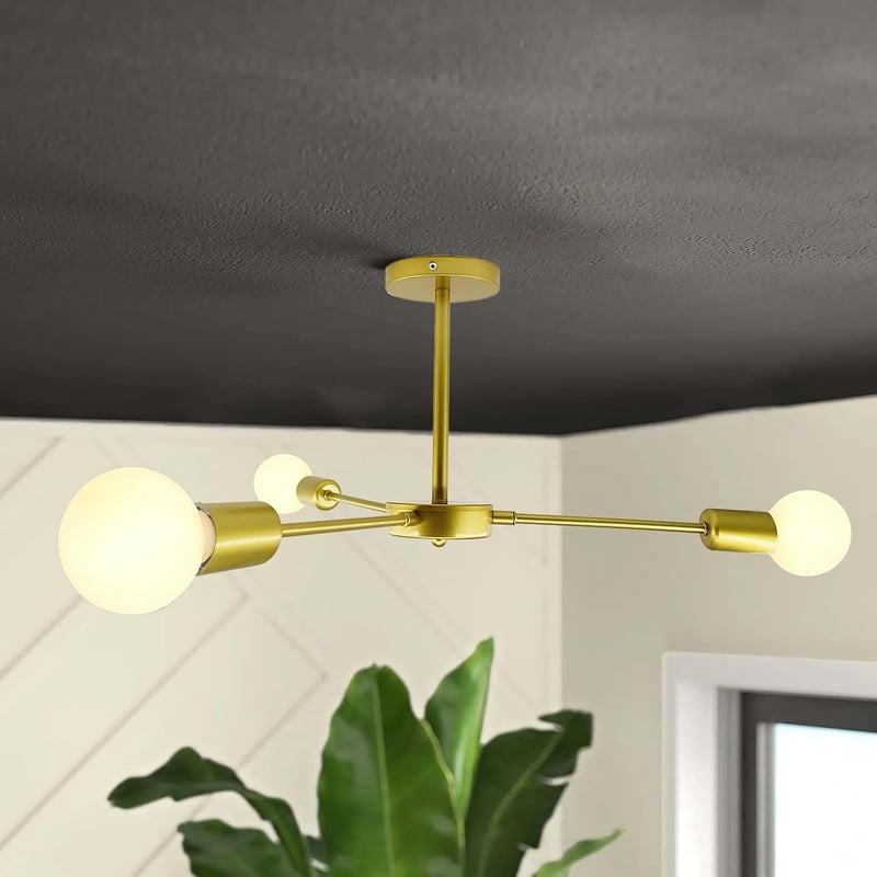 ZTWLEED Vintage Mennyezeti Lámpa 6 Izzós E27 Arany Ipari Retro Stílusú 82cm