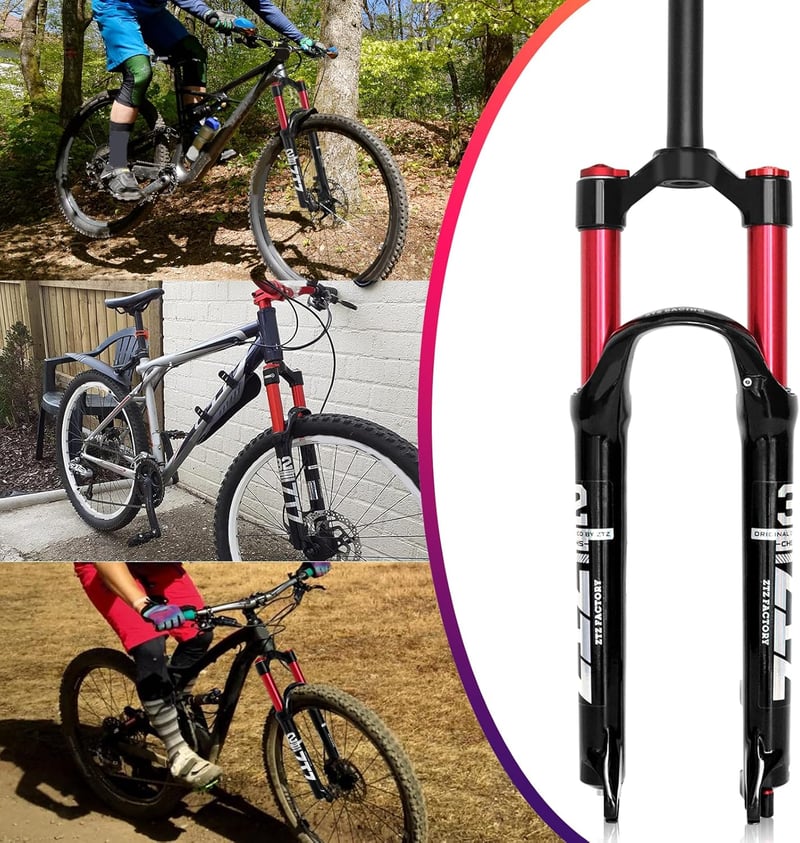 ZTZ 26 colos MTB dupla légteleszkóp villa, 1 1/8 egyenes csőátmérő, 120 mm rugóút, gyorskioldós 9x100 mm, kézi zárral, könnyű első villa XC/