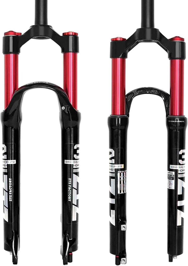 ZTZ 26 colos MTB dupla légteleszkóp villa, 1 1/8 egyenes csőátmérő, 120 mm rugóút, gyorskioldós 9x100 mm, kézi zárral, könnyű első villa XC/