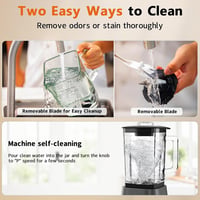 Zuccie 1200W Turmixgép Smoothie Mixer 1.6L Üveg Pohár 3 Fokozat Rozsdamentes Acél Pengék 6