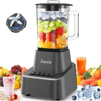 Zuccie 1200W Turmixgép Smoothie Mixer 1.6L Üveg Pohár 3 Fokozat Rozsdamentes Acél Pengék 1