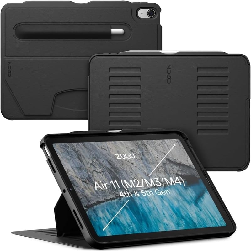 ZUGU CASE iPad Air 11 (M4/M3/M2) & Air 5/4 10.9" tok, 8 állású mágneses állvány - fekete