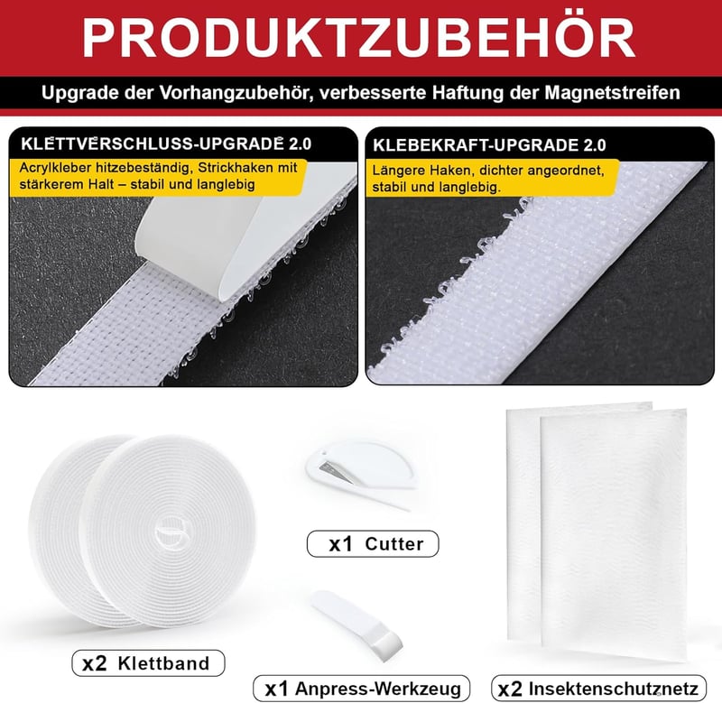 ZUIYIN Szúnyogháló Ablakra (2 db, 130x150 cm, Fehér) - Méretre Vágható Rovar- és Szúnyogvédelem, Fúrás Nélkül, 2.0 Verzió Erősebb Tapadással