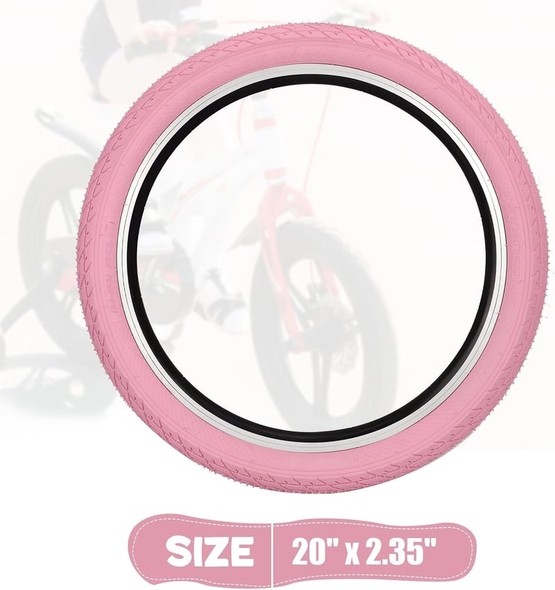 ZUKKA Kerékpár gumi szett 20x2.35 64-406 30 TPI összecsukható rózsaszín külső gumi pár MTB BMX gyerek cruiser folding bike