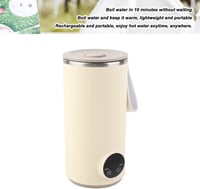 Zunate 400ml Hordozható Utazó Vízforraló USB Töltéses 4 Hőfok Beállítás 3