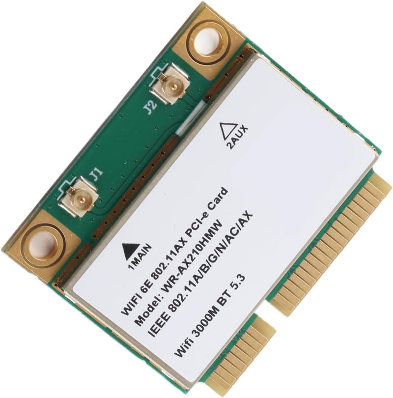 Zunate AX210HMW Hármas Sávú WiFi 6E Hálózati Kártya 5374M - PCIe Gigabit Adapter Bluetooth 5.2 Támogatással, 2.4/5/6 GHz Kompatibilitás Wind