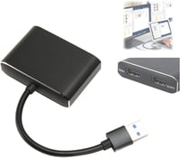 Zunate USB3.0 Dual HDMI Adapter - 1080P Külső Videokártya Két Monitor Csatlakoztatásához, 4 Megjelenítési Mód, Plug and Play 1