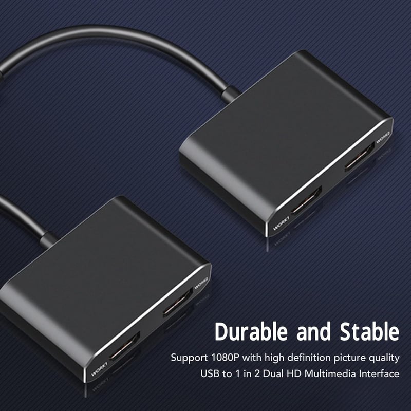 Zunate USB3.0 Dual HDMI Adapter - 1080P Külső Videokártya Két Monitor Csatlakoztatásához, 4 Megjelenítési Mód, Plug and Play