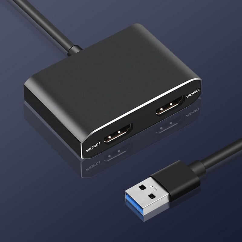 Zunate USB3.0 Dual HDMI Adapter - 1080P Külső Videokártya Két Monitor Csatlakoztatásához, 4 Megjelenítési Mód, Plug and Play