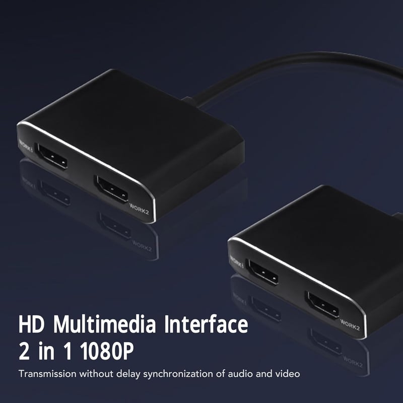 Zunate USB3.0 Dual HDMI Adapter - 1080P Külső Videokártya Két Monitor Csatlakoztatásához, 4 Megjelenítési Mód, Plug and Play