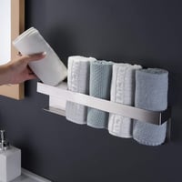 ZUNTO Suport pentru prosoape de 40 cm, din oțel inoxidabil, autoadeziv, fără găurire, pentru baie sau prosoape de oaspeți 1