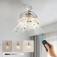 Zuske 20cm LED mennyezeti lámpa ventilátorral, 8W, dimmelhető, távirányítóval, csendes, 3000K 1