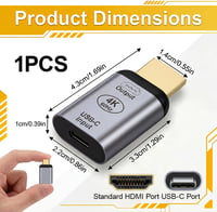 Zutflap USB-C – HDMI adapter 4K 60 Hz, egyidejű megjelenítés, MacBook, iPad Pro, Samsung Galaxy 5