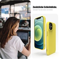 Silikónový kryt na telefón Zuvirelx pre iPhone 12 Mini, tenký, minimalistický dizajn, nárazuvzdorný, protišmykový, vhodný do vrecka – citrónovo žltý 4