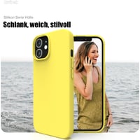 Silikónový kryt na telefón Zuvirelx pre iPhone 12 Mini, tenký, minimalistický dizajn, nárazuvzdorný, protišmykový, vhodný do vrecka – citrónovo žltý 2