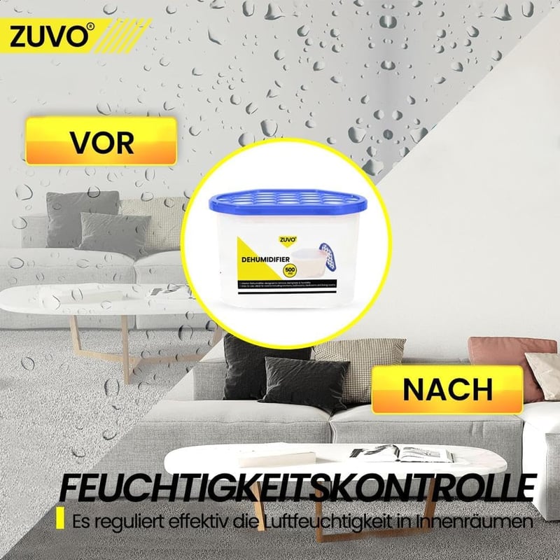 Zuvo 500ml Páramentesítő - Nedvességabszorber Otthonhoz és Irodához