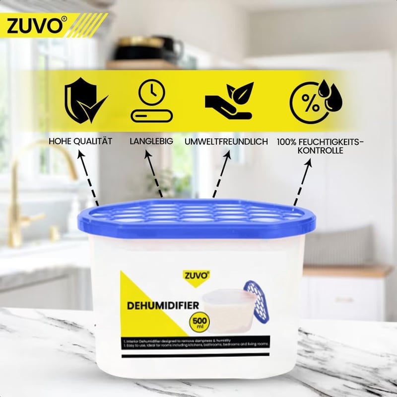 Zuvo 500ml Páramentesítő - Nedvességabszorber Otthonhoz és Irodához