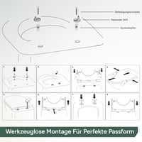 Colac WC Zuvo cu închidere lentă, formă O, sistem de fixare cu eliberare rapidă, balamale reglabile, alb, standard UK 7