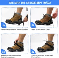 ZUXNZUX Csúszásgátló Hótalpak M-es Méret - Rozsdamentes Acél Szöges Cipőtalp Túrázáshoz, Mászáshoz, Téli Jégen és Hóban - Unisex Szilikon Há 4