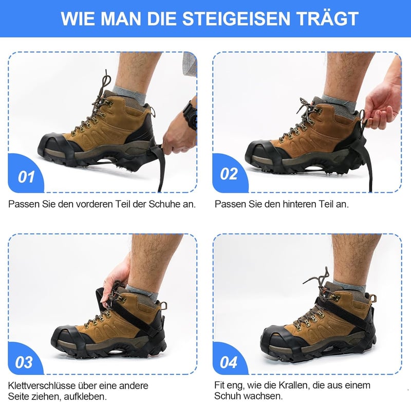 ZUXNZUX Csúszásgátló Hótalpak M-es Méret - Rozsdamentes Acél Szöges Cipőtalp Túrázáshoz, Mászáshoz, Téli Jégen és Hóban - Unisex Szilikon Há
