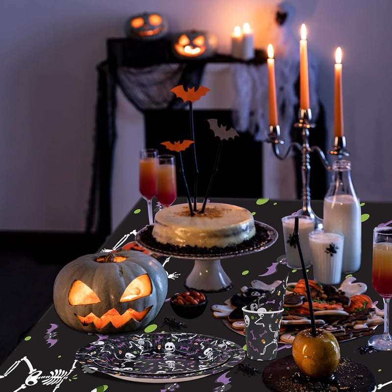 ZVK Csontváz Halloween Parti Szett 96 Részes Tányér Szalvéta Pohár