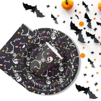 ZVK Csontváz Halloween Parti Szett 96 Részes Tányér Szalvéta Pohár 2