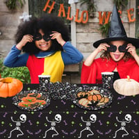 ZVK Csontváz Halloween Parti Szett 96 Részes Tányér Szalvéta Pohár 6