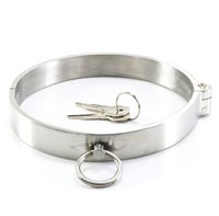 ZWFUN Choker Obojok pre páry - Strieborný SM Bondage Náhrdelník pre ženy, Pohodlný zaoblený tvar, Uzamykateľný dizajn, Veľkosť L (13,8 cm) 1