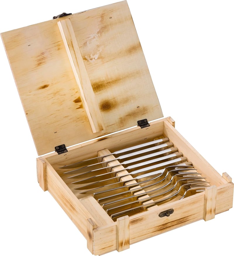 Zwilling 12 részes rozsdamentes steak kés készlet fa dobozban
