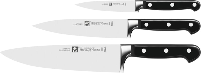 ZWILLING 3 részes kés szett - szakácskés, húskés, szeletelő kés rozsdamentes acél - 3-Piece Set (10 cm, 16 cm, 20 cm), Single