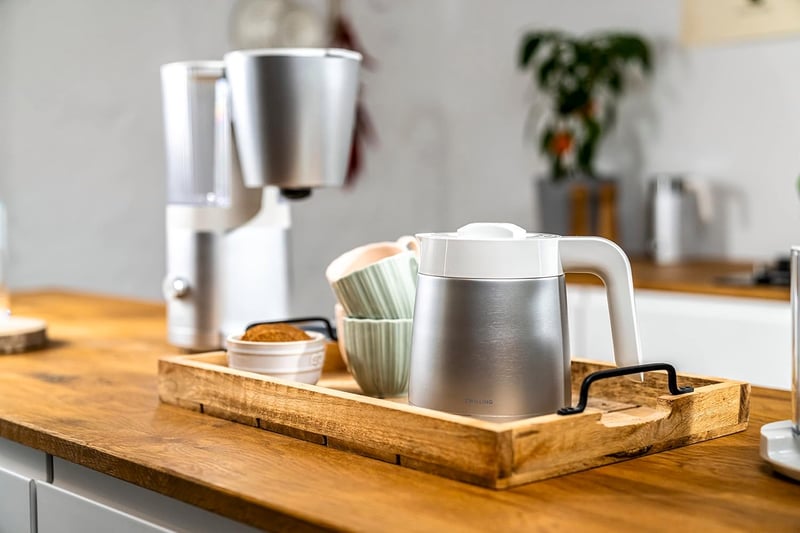 ZWILLING ENFINIGY Filteres Kávéfőző 1,25 L Hőszigetelt Kancsóval, Forraló Rendszer, Blooming Funkció és Intelligens Vízkőtelenítés, Rozsdame