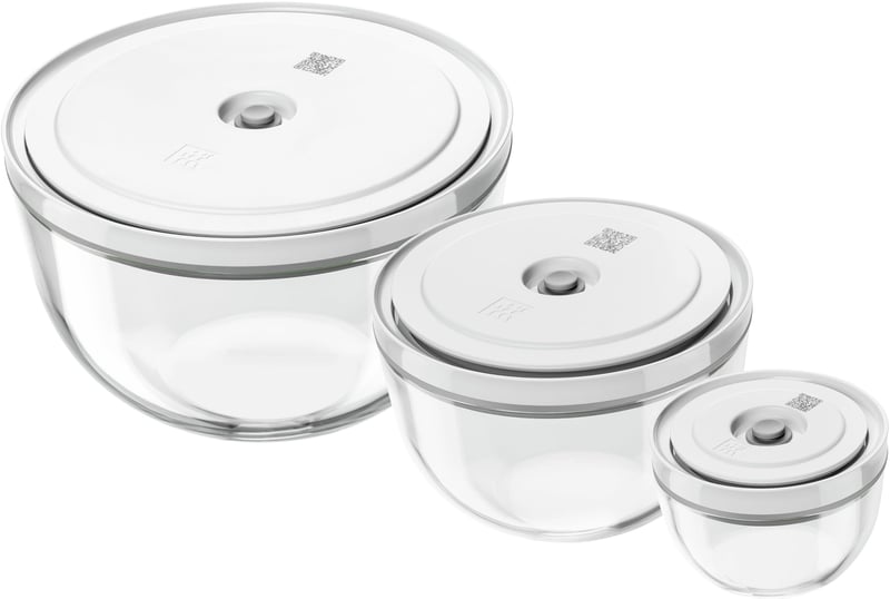 ZWILLING Fresh & Save set vakuumskih posuda 6 kom, S-12 cm, M-18 cm, L-24 cm, staklo, siva