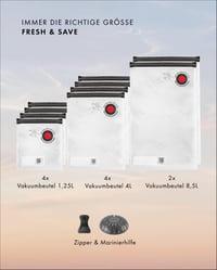 Sada vákuových vreciek na potraviny ZWILLING Fresh & Save, 10-dielna, rôzne veľkosti, opakovane použiteľné, plastové 7