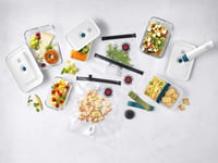 ZWILLING Fresh & Save Vákuová štartovacia súprava na potraviny, sklenená, 16-dielna, pumpa, dózy a vrecká, modrá La Mer 9