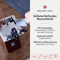 Samobrúsiaci blok na nože ZWILLING Gourmet, 7-dielny, tmavohnedý, vyrobený v Nemecku 2