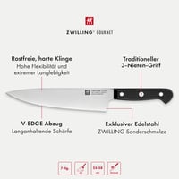 Samobrúsiaci blok na nože ZWILLING Gourmet, 7-dielny, tmavohnedý, vyrobený v Nemecku 5