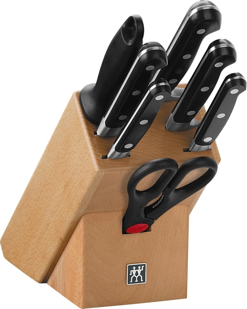 ZWILLING Professional S Knife Block, 8-Piece Wooden Block, Knife and Scissors Made of Special Stainless Steel / Plastic Handle