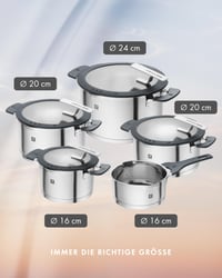 Sada riadu ZWILLING Simplify, 5-dielna, so zabudovaným sitkom, na indukciu, nehrdzavejúca oceľ, strieborno-čierna 8