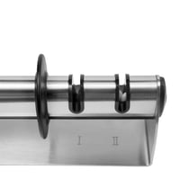 ZWILLING TwinSharp Select oštrilo za noževe, 2 stupnja za osnovno i fino oštrenje, diskovi od nehrđajućeg čelika i keramike, protuklizno, za glatke noževe, srebrno 2