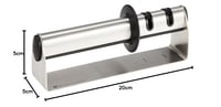 ZWILLING TwinSharp Select oštrilo za noževe, 2 stupnja za osnovno i fino oštrenje, diskovi od nehrđajućeg čelika i keramike, protuklizno, za glatke noževe, srebrno 8