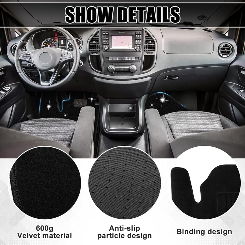 ZWPARTS Mercedes-Benz Vito V-Class W447 2014-2025 prémium autószőnyeg szett fekete