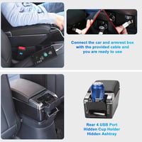 ZWPARTS Peugeot 208 2013-2018 Középkonzol USB Töltőportokkal Fekete 5