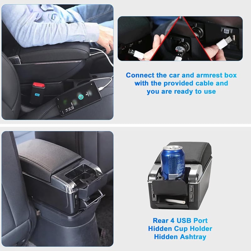 ZWPARTS Peugeot 208 2013-2018 Középkonzol USB Töltőportokkal Fekete