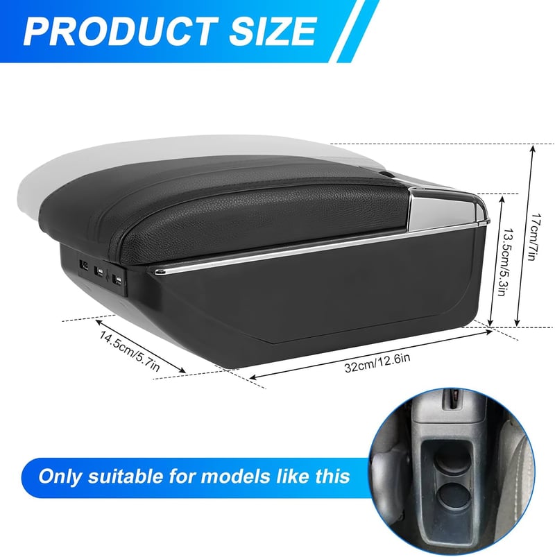 ZWPARTS Peugeot 208 2013-2018 Középkonzol USB Töltőportokkal Fekete