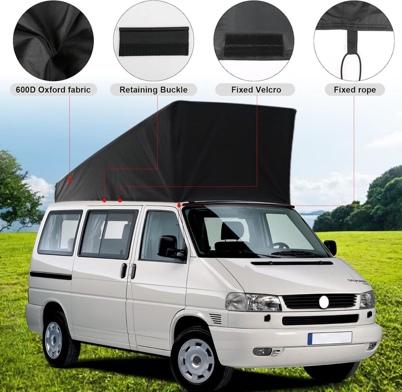 ZWPARTS Pop-Top Tetővédő VW T4 California Lakóautóhoz - Időjárásálló Védőborítás Kempingezéshez, Ferde és Alvótetőhöz