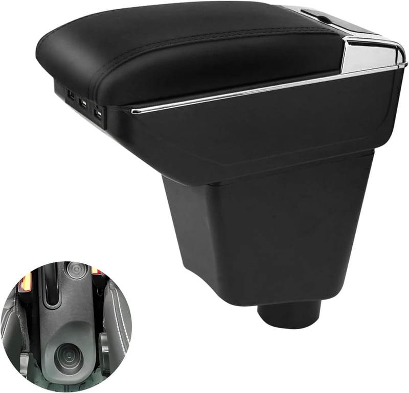 ZWPARTS Renault Clio IV 2012-2019 Kartámasz USB Töltőportokkal Fekete Bőr
